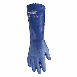 Showa Chemical Resistant Gloves,Blue,Sz 10,PR NSK24-10