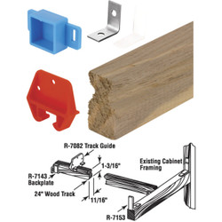 Prime-Line Wood 24" Top or Bottom Drawer Track Kit R 7144