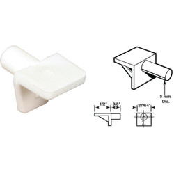 Prime-Line 5mm White Plastic Mini Shelf Support (8 Count)