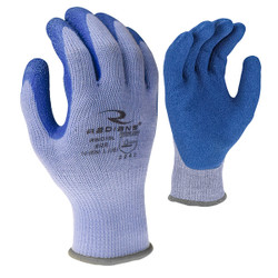 Radians® Crinkle Latex Palm Coated Gloves, Small, Blue, 1/Pair