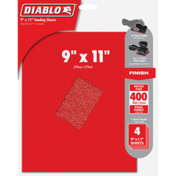 Diablo 9 In. x 11 In. 400 Grit Micro Fine Sandpaper (4-Pack) DCS911400S04G