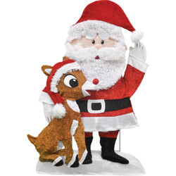 Rudolph 32 In. Incandescent 2D Santa & Rudolph Holiday Yard Art 20307