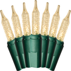 J Hofert Warm White 250-Bulb Faceted LED Light Set with Green Wire 1291-32