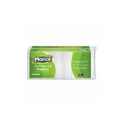 Marcal® 100% Recycled Lunch Napkins, 1-Ply, 11.4 X 12.5, White, 400/pack 6506