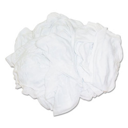 HOSPECO® New Bleached White T-Shirt Rags, Multi-Fabric, 25 Lb Polybag 455-25BP