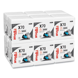 WypAll® X70 Cloths, 1/4 Fold, 12.5 x 12, White, 76/Pack, 12 Packs/Carton 41200