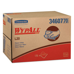 WypAll® L20 Towels, BRAG Box, 12.5 x 16.8, Unscented, White, 176/Box 34607