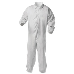 KleenGuard A35 Economy Liquid & Particle Protection Coveralls, Zipper Front/Elastic Wrists/Ankles, White, 2XL