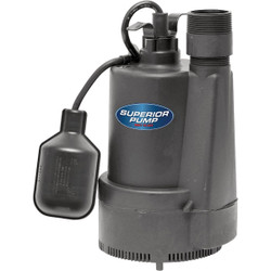 Superior Pump 1/3hp Plastic Sump Tfs 92330