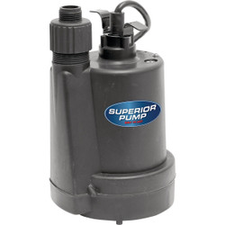 Superior Pump 1/4 HP 1800 GPH Thermoplastic Submersible Utility Pump 91250