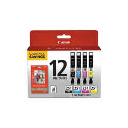 Canon® 6513b010 (cli-251) Ink/paper Combo, Black/cyan/magenta/yellow 6513B010