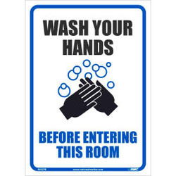 Wash your Hands Before Entering this Room Sticker 10"" X 14"" Vinyl Adhesive