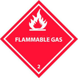 National Marker Company ""Flammable Gas"" Class 2 DOT Shipping Labels 4""L x 4""