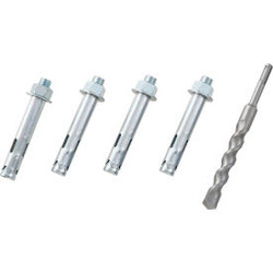 Global Industrial Set Of 4 Sleeve Anchors (3/4"" x 4-1/4"") With 1 Drill Bit (3/