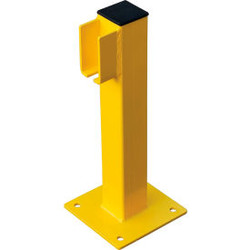 Global Industrial Steel Lift-Out Guard Rail End Post Single-Rail 20""H Yellow