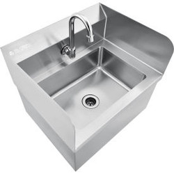 Global Industrial Stainless Steel Hands Free Wall Mount Sink W/Faucet & Splash G