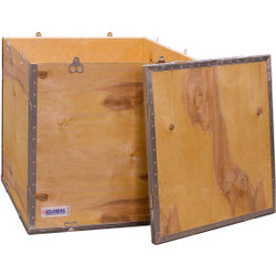 Global Industrial 4 Panel Hinged Shipping Crate w/ Lid 23-1/4""L x 23-1/4""W x 2
