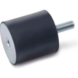 Vibration Mount 1 Tapped Hole 1 Threaded Stud .31"" Dia 8mm H M3 x .6 Thread