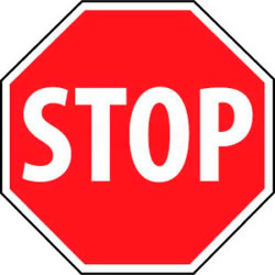 NMC TM34R Traffic Sign Stop Sign 18"" X 18"" White/Red