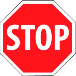 NMC TM81H Traffic Sign Stop Sign 30"" X 30"" White/Red