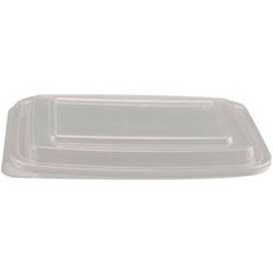 Microwave Safe Container Lid Plastic Fits 24-32 oz. Rectangular Clear 75/Bag 300