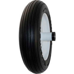 Marathon 00003 3.50/2.50-8 Flat Free Wheelbarrow Tire - Ribbed Tread - 6"" Cente