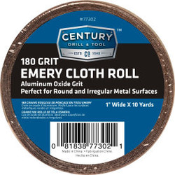 Century Drill 77302 Emery Cloth Shop Roll 10 Yards 1"" Wide 180 Grit