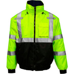 Tingley Bomber 3.1 Hi-Vis Hooded Jacket Zipper Fluorescent Yellow/Green/Black 2X