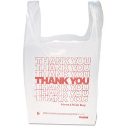 Printed ""Thank You"" Bags W/ Handles 11-1/2""W x 21""L 12.5 Micron White 900/Pa