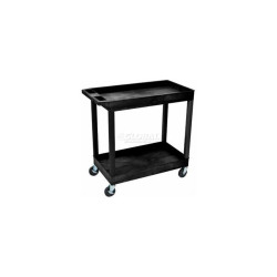 Luxor Plastic Utility Cart w/2 Shelves 400 lb. Capacity 35-1/4""L x 18""W x 36-1