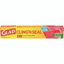 Glad® Clingwrap Plastic Wrap, 200 Square Foot Roll, Clear 00020