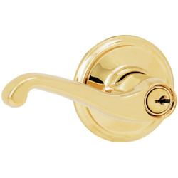 Schlage Ultima Bright Brass Flair Entry Door Lever  F51VFLA505