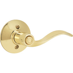 Schlage Accent Bright Brass Privacy Door Lever F40VACC605