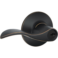Schlage Accent Aged Bronze Entry Door Lever F51VACC716