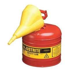 Justrite Type I Safety Can,2 gal.,Red,13-3/4In H 7120110