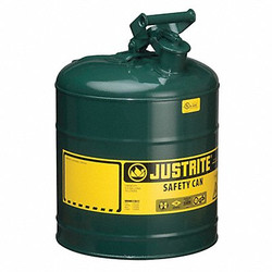 Justrite Type I Safety Can,5 gal,Green,16-7/8In H 7150400