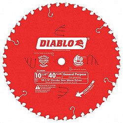 Diablo Circular Saw Blade,10 1/4 in,40 Teeth D1040W