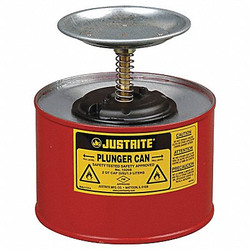 Justrite Plunger Can,1/2 Gal.,Galvanized Steel 10208