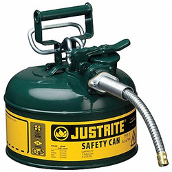 Justrite Type II Safety Can,Green,10-1/2 In. H  7210420