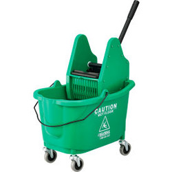 Global Industrial Mop Bucket And Wringer Combo 38 Qt. Down Press Green