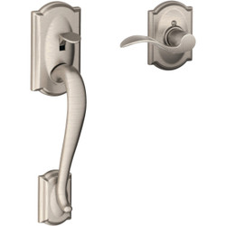 Schlage Camelot Satin Nickel Entry Door Lever Handleset Only FE285G CAM619ACCCAM