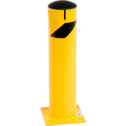 Global Industrial Steel Safety Bollard W/Chain Slots & Removable Cap 5.5""D x 24