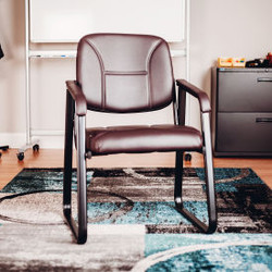 Interion Reception Chair - Vinyl - Burgundy