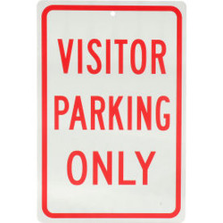 Global Industrial Aluminum Sign - Visitor Parking Only - .063"" Thick 932136