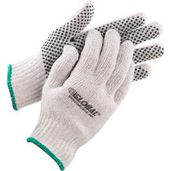 Global Industrial PVC Dot Knit Gloves Single-Sided Black Medium 12 Pairs