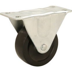 Global Industrial Light Duty Rigid Plate Caster 3"" Rubber Wheel 150 Lb. Capacit