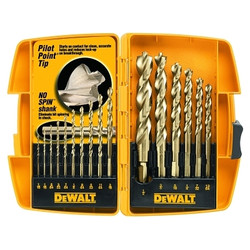 Gold Ferrous Oxide Drill Bit Set, 1/16 in to 1/2 in Cut diam, 16-Piece