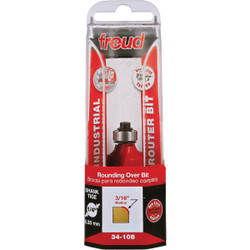 Freud 3/16 In. x 1/2 In. Quadra-Cut Rounding Over Bit with 1/4 In. Shank 34-108