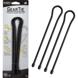 Gear Tie 18 In. Reusable Rubber Twist Tie - Black (2-Pack) GT18-01-2R3