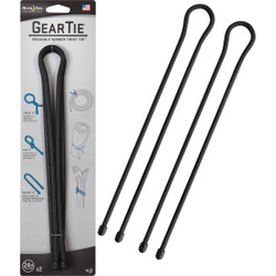 Gear Tie 24 In. Reusable Rubber Twist Tie - Black (2-Pack) GT24-01-2R3